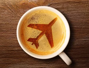 café à l'aéroport