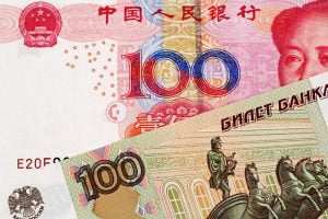Rouble russe et yuan chinois