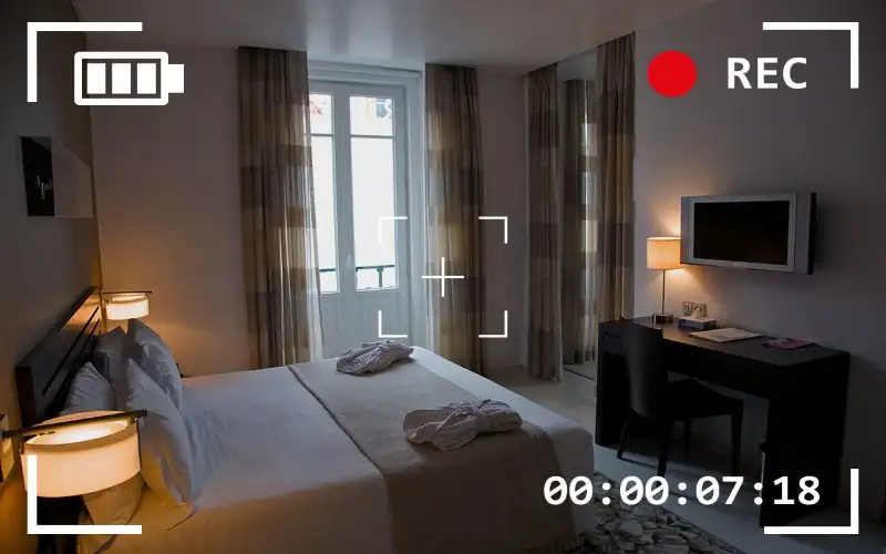 Cameras dans un Airbnb Caméra cachée surveillant vos mouvements dans les hôtels. Faites attention.