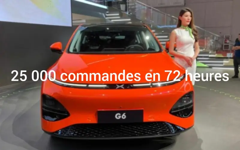 XPeng G6 a enregistré 25 000 commandes en 72 heures