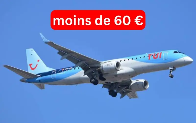 TUI Fly propos des vols à moins de 60 €